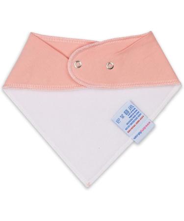 Dotty Fish Baby Bandana Bibs | Super Absorbent Teething Bibs for Boys & Girls | Organic Cotton | Peachy Pink - Buy Online on GoSupps.com