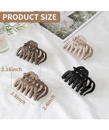 4 Large Octopus Hair Clips - Non-Slip Claw Clips for Women | Stylish Hair Accessories in Neutral Colors - Buy Online on GoSupps.com