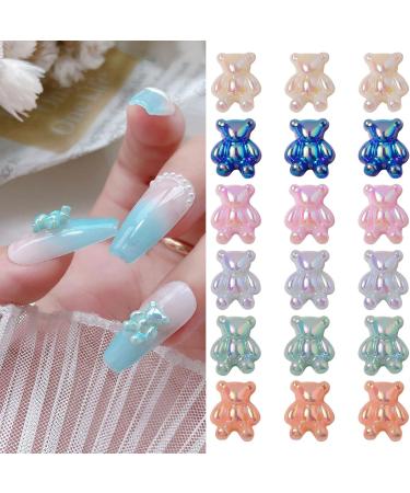FEIlei 5PCS Cute Bear Nail Rhinestones Resin Bear Nail Gems Gummy Bear Nail Charms - Buy Online on GoSupps.com