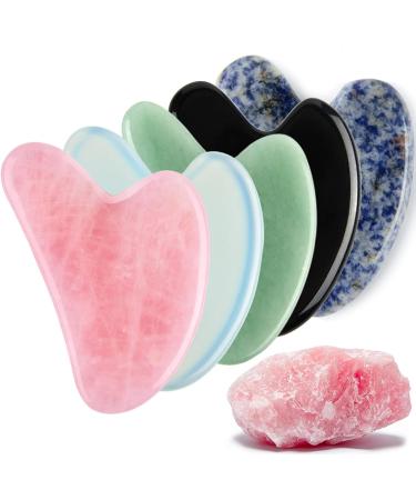 Natural Stone Jade Gouache Scraper Rose Quartz Facial Gua Sha Tools Neck Massager for Face Lifting Beauty Health Pink Natural Stone (Color : Lightblue) - Buy Online on GoSupps.com