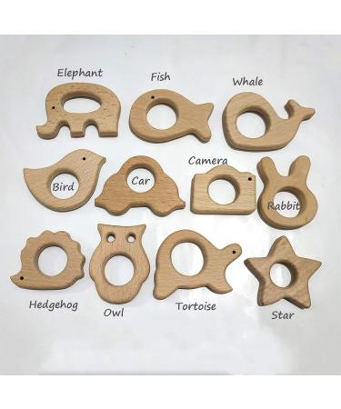 Alenybeby Nature Baby Teething Toys Set - 11pc Wooden Teether Rings | Organic Handmade Pendant | Montessori Infant Shower Gift (Type 1) - Buy Online on GoSupps.com