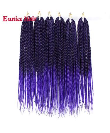 6 Packs Eunice Hair Long Braids Extensions 24 Inch - T1B/Purple Kanecalon for DIY Crochet - 100g/Pack - Buy Online on GoSupps.com