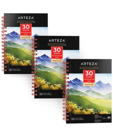 Arteza Spiral Bound Drawing Pad, Heavyweight Paper with Micro-Perforation, 18  X 24 Inches, 75 lb/120gsm, 30 Sheets 1 pack