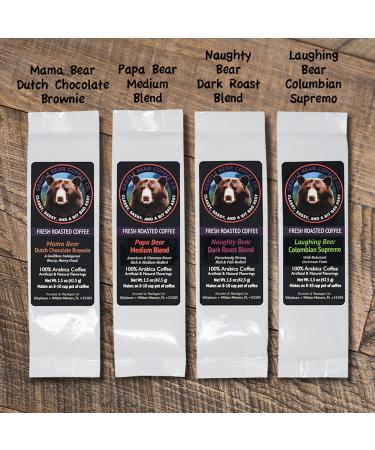 Sillybean Papa Bear Moma Bear Ground Coffee Sampler Gift Box | 8 Bear-Themed Flavors | Fresh Roasted Coffees for Coffee Lovers | Fun and Funny Labels - Buy Online on GoSupps.com