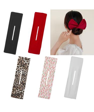 5Pcs Deft Lazy Hair Curler Bun Maker Set Bow-Knot Decorative Hair Accessories Fashion French Bun Hair Bands Twist Hairstyle Shaper for Women Girls & Kids