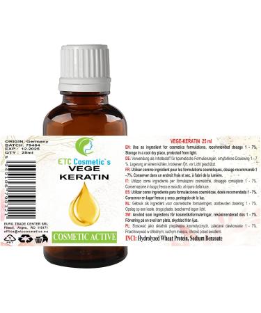 Vege-Keratin Oil - 25 ml - Vegetable keratin oil | natural care for dry hair firms the skin protects the hair - Buy Online on GoSupps.com