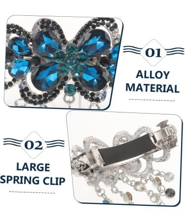 Healeved Hairpin Rhinestone Barrette Wedding Hair Clamp Rhinestone Hair Clips Hair Barrettes for Women Spring Barrette Vintage Hair Clips Bridal Hair Clip Hair Styling Pin Hair Grips Alloy - Buy Online on GoSupps.com