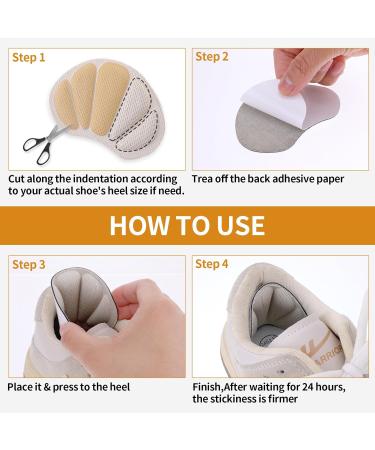 4 Pairs Heel Cushion Pads Mesh Adhesive Heel Grips Inserts for Boots Loose Shoes Too Big Reusable Heel Guards Liners for Women Men Anti Blister Shoe Liners Heel Protectors Improve Shoe Fit Nude - Buy Online on GoSupps.com