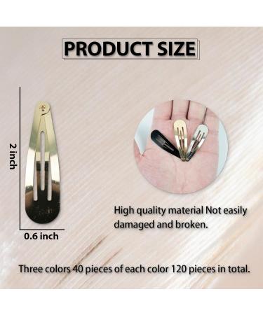 120 Pcs Snap Hair Clips with Storage Plastic Box Metal Snap Hair Clips for Women Girls Kids 2 Inch Barrettes Accessories (120pcs) - Buy Online on GoSupps.com