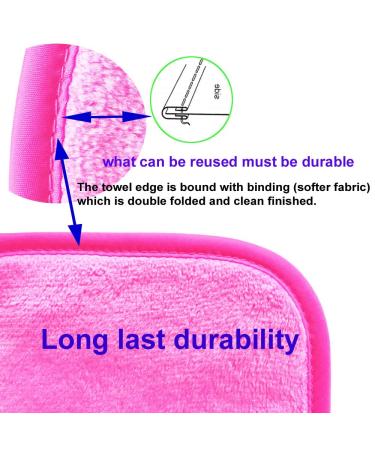 Reusable Microfiber Makeup Remover Towel (6 Pack) - 12x6 Inch, Hot Pink/Blue/Black - Remove All Makeup with Just Water - Eco-Friendly Makeup Remover Cloth - Buy Online on GoSupps.com