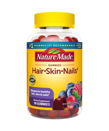 Nature Made Hair Skin and Nails with Biotin 2500 mcg Dietary Supplement for Healthy Hair Skin & Nails Support 90 Gummies 45 Day Supply