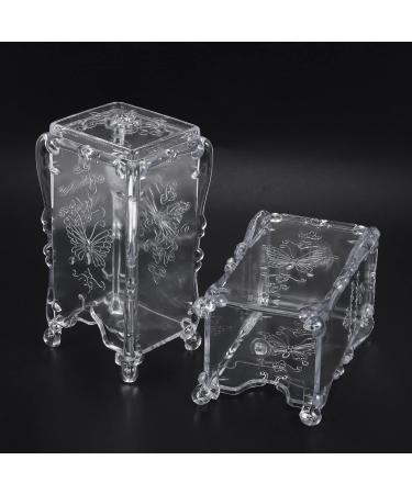 Lizusidtsy 2Pcs Makeup Cotton Pad Organizer Butterfly Fancy Storage Box for Nail Art Wipe Cotton Makeup Tools Transparent White - Buy Online on GoSupps.com