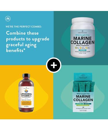 Premium Anti-Aging Marine Collagen Powder 17.6 Oz | Wild-Caught Hydrolyzed Fish Collagen Peptides | Type 1 & 3 Protein Supplement for Skin, Hair, Nails | Amino Acids | Paleo Friendly - Buy Online on GoSupps.com