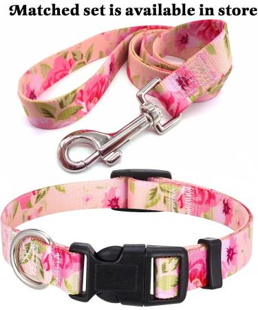 Mihqy Adjustable Soft Comfort Dog Collar - Bohemian Floral Design for All Sizes - Pink Rose XS (20-30 cm) - Buy Online on GoSupps.com