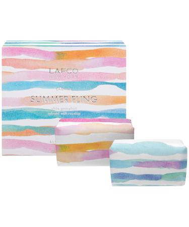 LAFCO New York   Summer Fling Bar Soap Gift Set in the Scent White Grapefruit with Hints of Grapefruit  Fern and Apple Wood (7 oz.  2 Soap Bars)