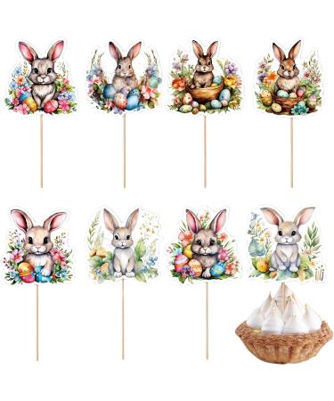 Stand Up Easter Cake Toppers - Easter Bunny Cupcake Toppers Wafer Rice Paper Cake Toppers Decoration for Easter and Birthday Neecs - Buy Online on GoSupps.com