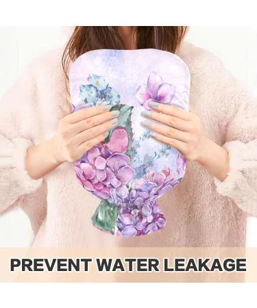 NAANLE Hot Water Bottle with Cover 2L Transparent Watercolor Design for Menstrual Cramps Pain Relief & Heat Therapy - Buy Online on GoSupps.com
