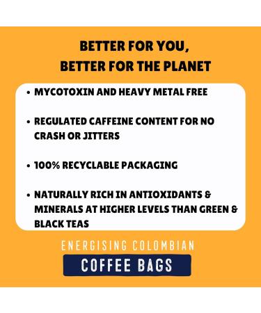 TrueStart Energising Colombian Arabica Loose Coffee Bags - Quick Brew Biodegradable Bags in Recyclable Pouch (25 Count) - Buy Online on GoSupps.com