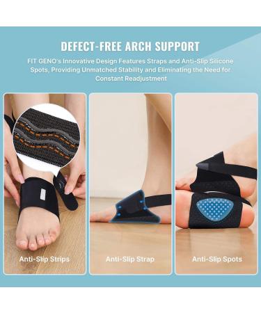 Arch Support Braces for Plantar Fasciitis Relief | Adjustable Non-Slip Foot Sleeves with Gel Pad for Flat Feet - Women s Black - Buy Online on GoSupps.com