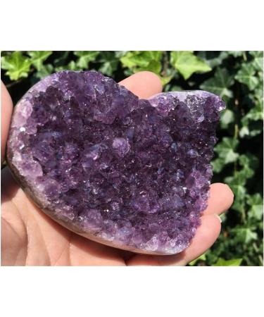 Natural Uruguay Amethyst geode Quartz Crystal Cluster Heart Shape Stones for Home Decoration Crystal - Buy Online on GoSupps.com