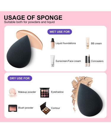 Set of 4 Non-Latex Multi-Colored Makeup Blender Sponges for Cream, Powder, and Liquid Foundation - Buy Online on GoSupps.com