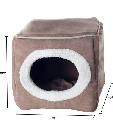 Petmaker Cat House Collection - Indoor Bed with Removable Foam Cushion - Dark Brown Cat Cave for Small Animals - Buy Online on GoSupps.com
