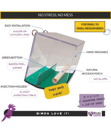 Birds LOVE Hanging Seed Catcher Tray for Small Birds - Ideal for Lovebirds, Cockatiels, Canaries, Sun Conures - Blue/Green - Buy Online on GoSupps.com