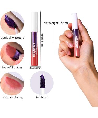 LuckNest Peel Off Lip Stain Lip Tint Set of 3 long lasting peel off matte lip gloss matte liquid lipstick nude lip gloss waterproof lip tint non stick for women - Buy Online on GoSupps.com