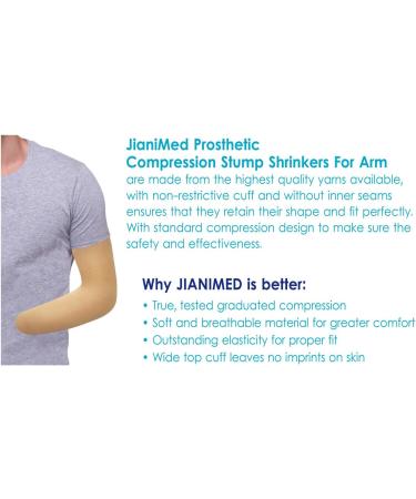 Prosthetic Stump Shrinkers for Arm - Below Elbow Compression Sleeve | Healthcare Amputee Support | 20-30 mmHg Elastic | Taiwan Excellence L Beige - Buy Online on GoSupps.com