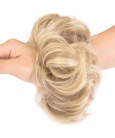 Lelinta Wavy Curly Messy Donut Hair Bun Extension Dark Ginger Mix Bleach Blonde - One Size - Buy Online on GoSupps.com