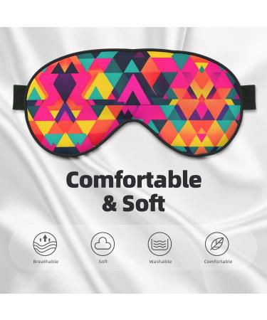 SSIMOO Colorful Triangle Print Eye Mask - Double-Sided Soft & Light Blocking for Better Sleep | International Shipping - Buy Online on GoSupps.com