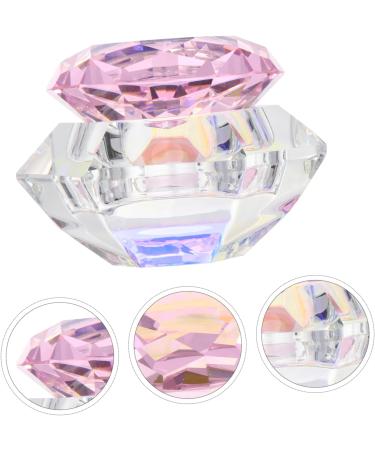 VINTORKY Clear Nail Polish 1pc nail art crystal cup nail tools manicure nail art cups crystal art glass crystal cup with lid self made crystal cup for nail art Hexagon Cups 7.5x6cm Pink - Buy Online on GoSupps.com