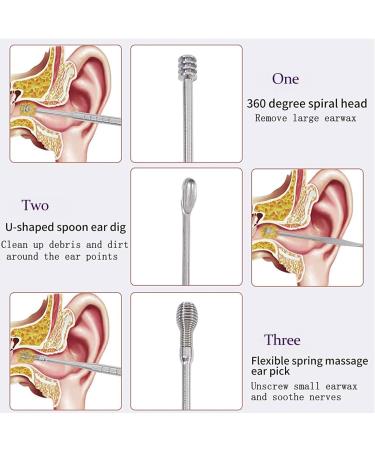 Stainless Steel Earpick Ear Cleaner Spoon Set - 6PCS Box Package, Earwax Removal Kit for Ear Care and Health - Buy Online on GoSupps.com