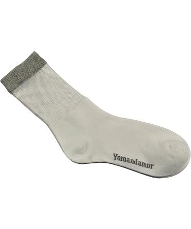 Yomandamor Women's Bamboo Diabetic Crew Socks 9-11 White - 6 Pairs | Seamless Toe - Buy Online on GoSupps.com