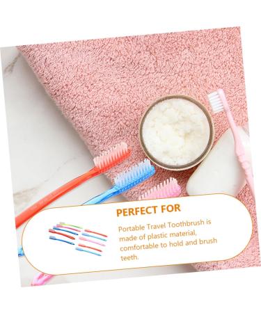 10 Piece Travel Toothbrush Set - Practical Manual Brushes for All Ages - Stiff Plastic & Elderberry Design - Buy Online on GoSupps.com