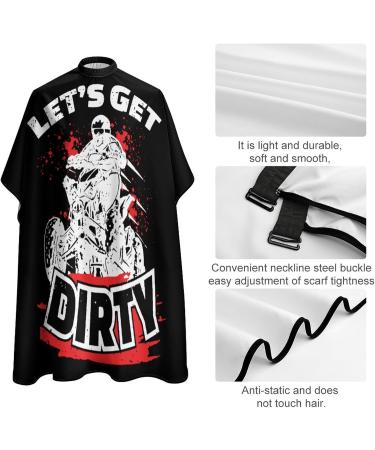 Motorcross Let's Get Dirty Professional Hair Cutting Cape Apron | Salon Barber Hairdressing Apron with Snap Closure - International Shipping Available - Buy Online on GoSupps.com