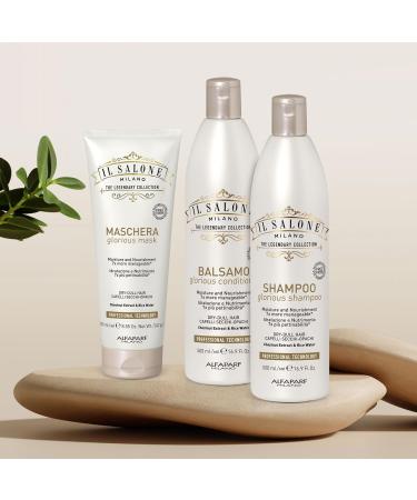 Il Salone Milano Professional Glorious Shampoo - Moisturizing Shampoo for Dull Dry Hair with Chestnut & Rice Extract - Salon-Quality Hair Care (16.9 oz) - International Shipping Available - Buy Online on GoSupps.com