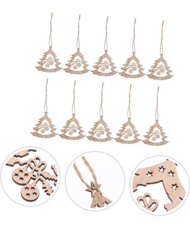 COHEALI 1 set with Embellishments Wood Pendant Ornaments Design Snowflakes Ornament Painting Cutouts Ropes Beige 8.00X7.80X0.20CM - Buy Online on GoSupps.com