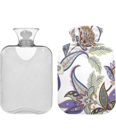 NAANLE 1L Hot Water Bottle with Paisley Flower Cover - Pain Relief for Menstrual Cramps & Cold Therapy - Buy Online on GoSupps.com