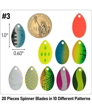 Dr.Fish Spinner Blade Kit - Lure Making Supplies for Walleye, Trout, Salmon, Bass Fishing - #3-20 Pack - Buy Online on GoSupps.com