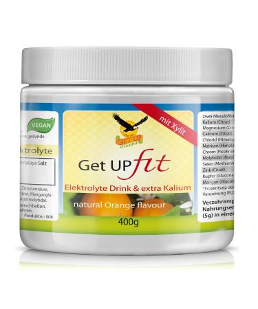 Get UP Get UP Orange Electrolyte Drinking Powder - Soluble powder with 7 minerals and trace elements - Sugar-free thanks to xylitol and natural orange flavoring - 400 g