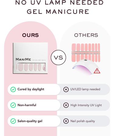 MANIME Gel Nail Wraps (Slip) - Long Lasting At-Home Salon-Quality Manicure | No UV Lamp Required | 18pc Set with Nail File, Prep Pad, Mani Stick - Buy Online on GoSupps.com