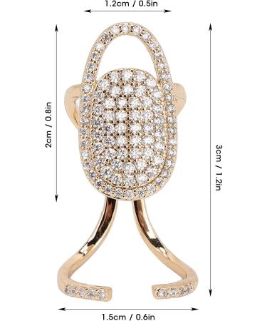 Nail nart Decoration Rhinestone Fingernail Rings Fingernail Ring Nail ring finger Decoration Nail Cover Rings Finger Decoration Rings for Parties Ring Jewelry Gift (Golden) - Buy Online on GoSupps.com