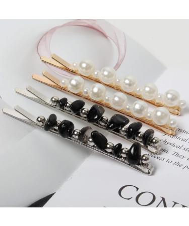10 Pack Pearl Beaded Hair Slides for Women - Handmade Metal Hair Clips in Gold & Silver - Hair Accessories for Girls - Buy Online on GoSupps.com