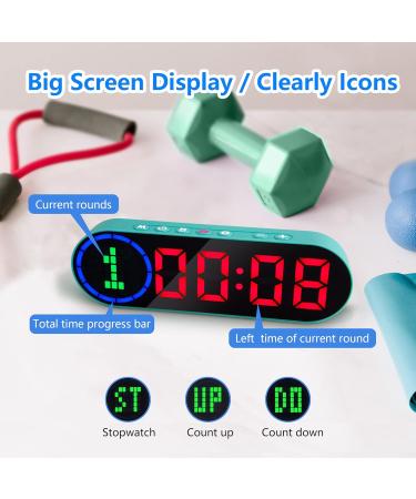 Portable Digital Gym Timer for Home Workouts - Interval Countdown Stopwatch with Rounds Memory Function - Ideal for Boxing, Tabata, HIIT, EMOM, and Fitness Training - Buy Online on GoSupps.com