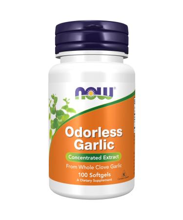 NOW Foods Supplements Odorless Garlic (Allium sativum) Concentrated Extract 100 Softgels 100 Count (Pack of 1)