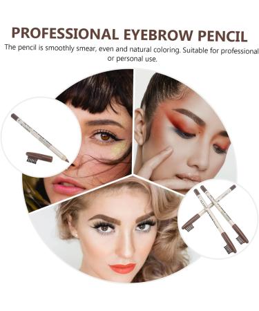 VINTORKY 12pcs Plastic Coffee Eyebrow Pencil with Brush Wood Makeup Tool Pencils Eyebrow Makeup Pen - Buy Online on GoSupps.com
