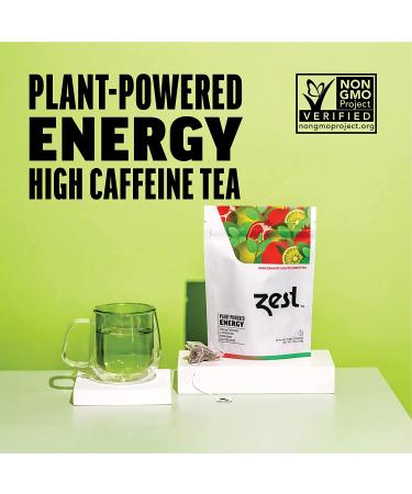 Zest 135mg High Caffeine Energy Leaf Blend - Pomegranate Mojito Green Tea - 20 Pack - All Natural Keto-Friendly Healthy Coffee Alternative - Buy Online on GoSupps.com