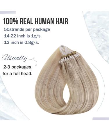 Shop Limited Discount Microring Extensions - Real Ash Blonde Hair #18/613 - 55cm 50g - Premium Quality for Recovery & Volume - Buy Online on GoSupps.com