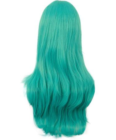 MapofBeauty 28 Inch Women's Side Bangs Long Curly Cosplay Wig - Light Sea Green - Buy Online on GoSupps.com